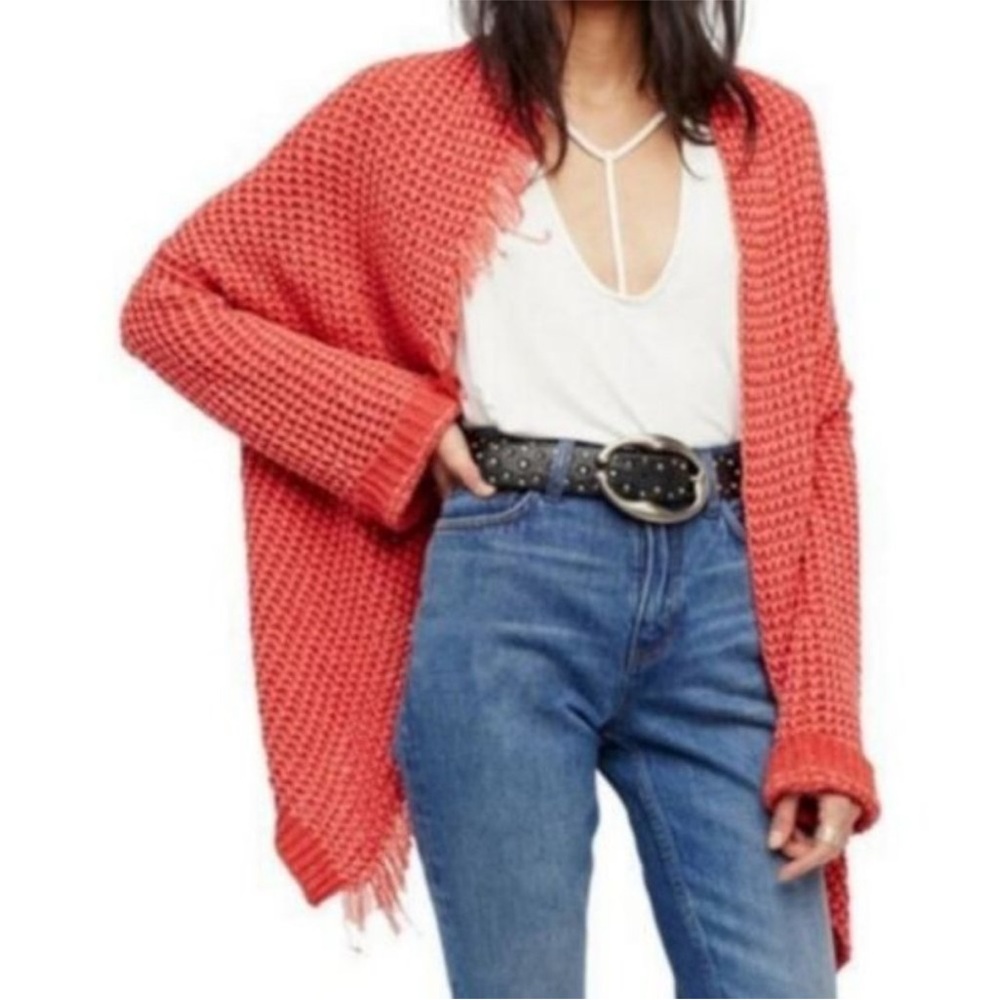 Free People Coral Knit Cardigan